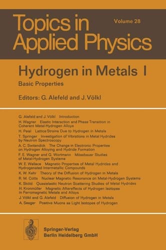 Hydrogen in Metals I Basic Properties
