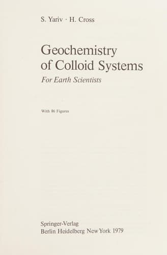 Geochemistry of Colloid Systems: For Earth Scientists