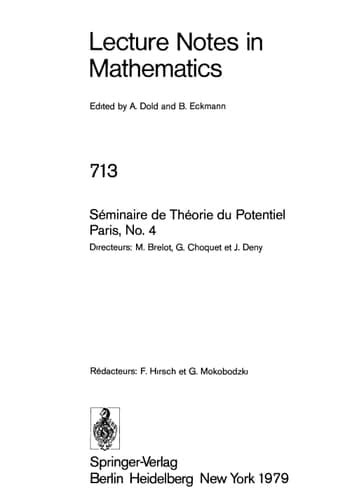 Séminaire de Théorie du Potentiel Paris, 1977-1978, No. 4