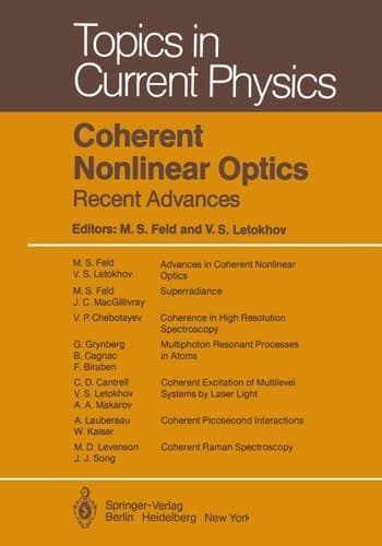 Coherent Nonlinear Optics: Recent Advances (Topics in Current Physics)