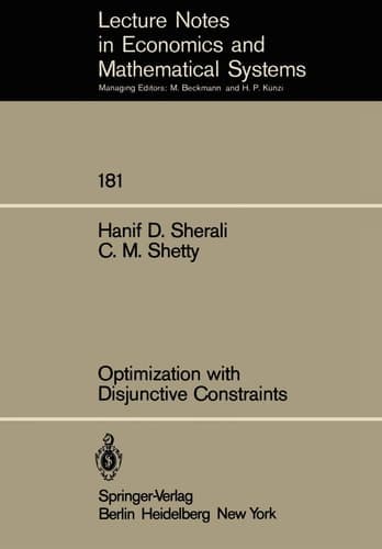 Optimization with Disjunctive Constraints (Lecture Notes in Economics and Mathematical Systems, 181)