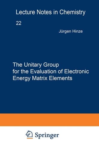 The Unitary Group for the Evaluation of Electronic Energy Matrix Elements: Unitary Group Workshop 1979 (Lecture Notes in Chemistry, 22)