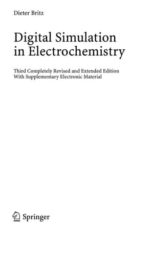 Digital Simulation in Electrochemistry (Lecture Notes in Chemistry)