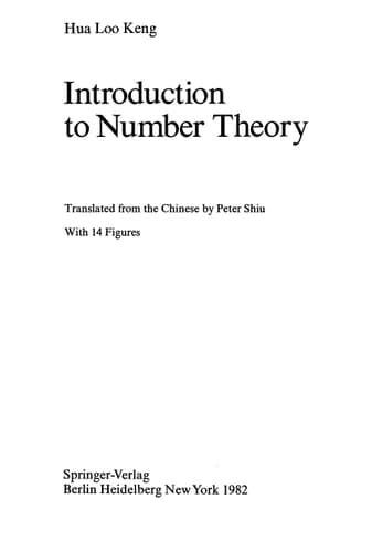 Introduction to Number Theory