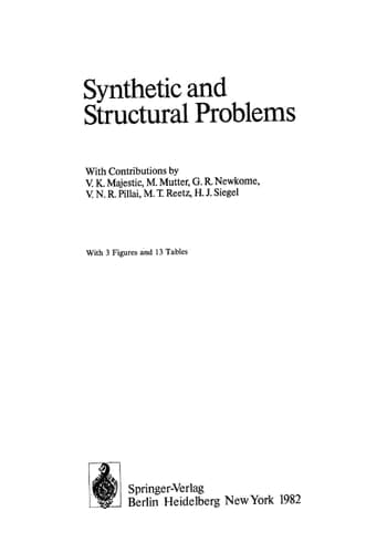 Synthetic and Structural Problems