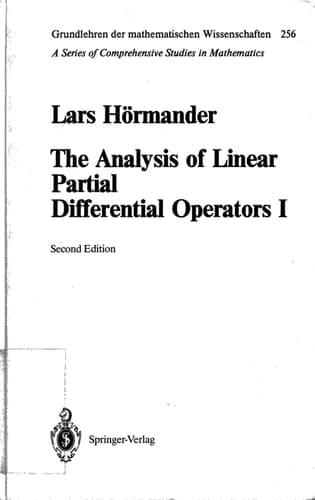 The Analysis of Linear Partial Differential Operators I Distribution Theory and Fourier Analysis