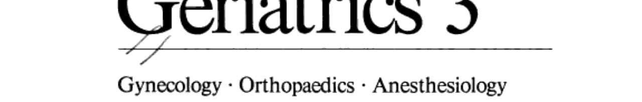 Geriatrics 3 Gynecology · Orthopaedics · Anesthesiology · Surgery · Otorhinolaryngology · Ophthalmology · Dermatology