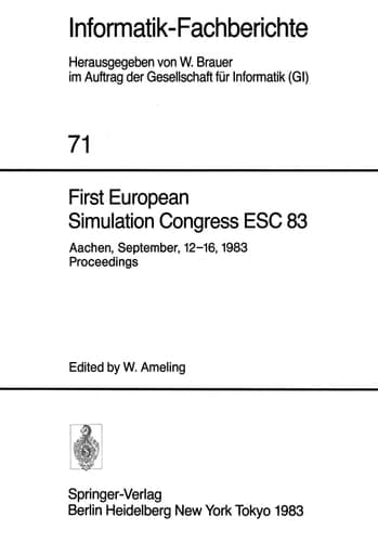 First European Simulation Congress ESC 83 Aachen, September, 12–16, 1983 Proceedings