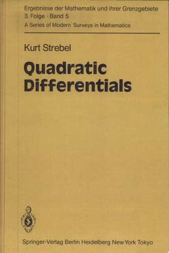 Quadratic Differentials