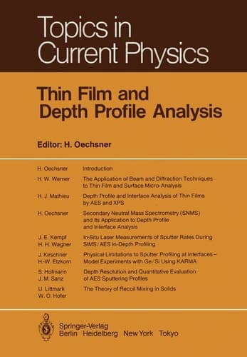 Thin Film and Depth Profile Analysis (Topics in Current Physics)