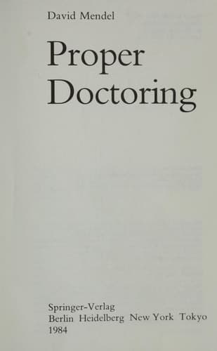 Proper Doctoring