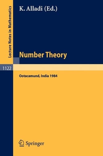 Number Theory Proceedings of the 4th Matscience Conference held at Otacamund, India, January 5-10, 1984