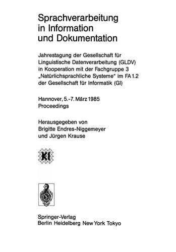 Sprachverarbeitung in Information und Dokumentation: Jahrestagung der Gesellschaft für Linguistische Datenverarbeitung (GLDV) in Kooperation mit der ... 114) (German Edition)