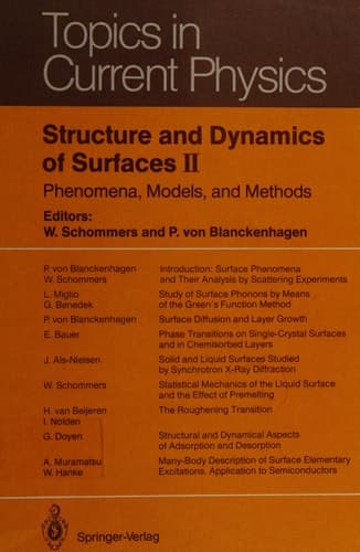 Structure and Dynamics of Surfaces I