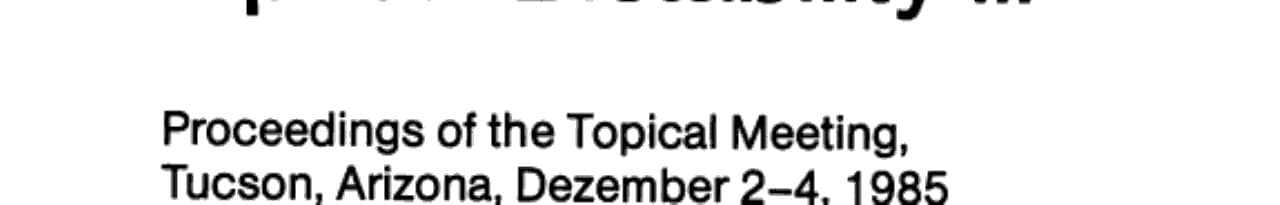 Optical Bistability III Proceedings of the Topical Meeting, Tucson, Arizona, Dezember 2–4, 1985