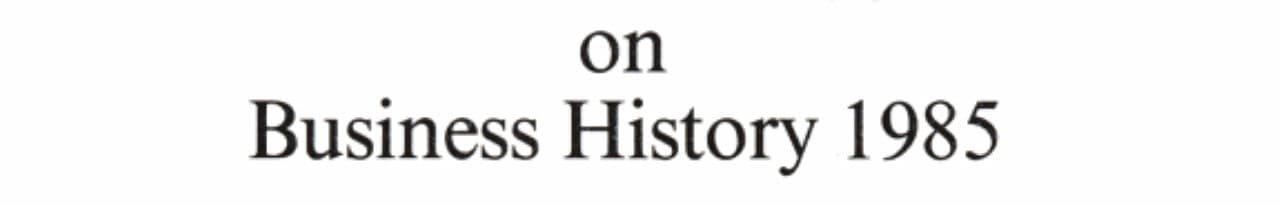 German Yearbook on Business History 1985
