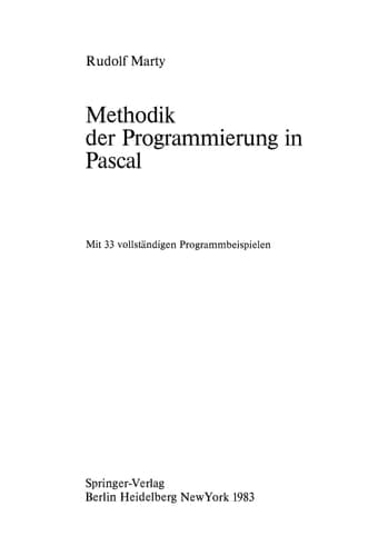 Methodik der Programmierung in Pascal