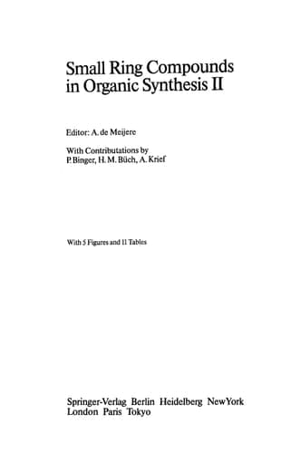 Small Ring Compounds in Organic Synthesis II