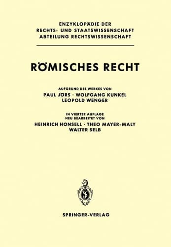 Römisches Recht (Enzyklopädie der Rechts- und Staatswissenschaft) (German Edition)