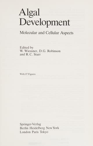 Algal Development: Molecular and Cellular Aspects (Proceedings in Life Sciences)