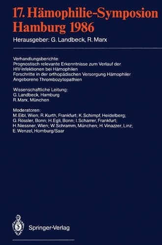 17. Hämophilie-Symposion Hamburg 1986