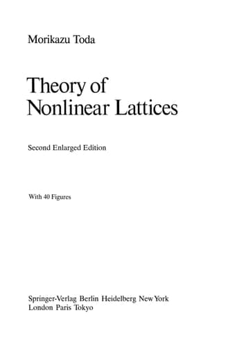 Theory of Nonlinear Lattices