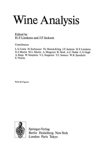 Wine Analysis (Modern Methods of Plant Analysis, New Series, Vol. 6)
