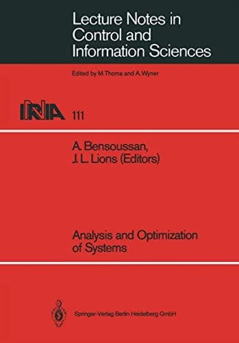 Analysis and Optimization of Systems