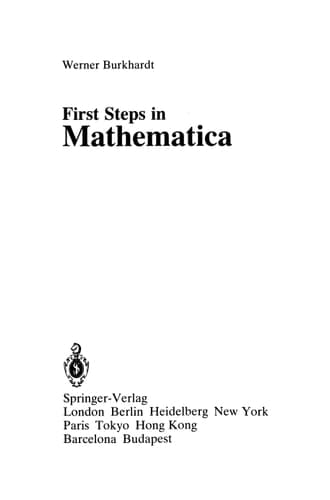 First Steps in Mathematica