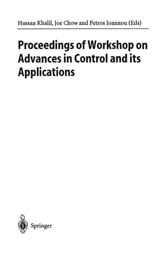Proceedings of Workshop on Advances in Control and its Applications