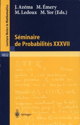 Séminaire de Probabilités XXXVII