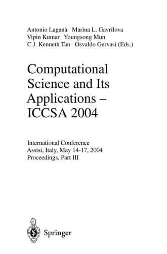 Computational Science and Its Applications -- ICCSA 2004 International Conference, Assisi, Italy, May 14-17, 2004, Proceedings
