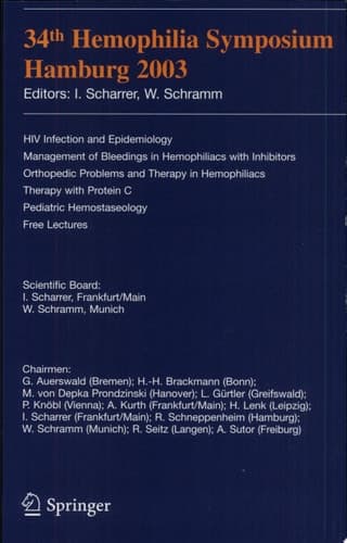 34th Hemophilia Symposium Hamburg 2003 Hamburg 2003