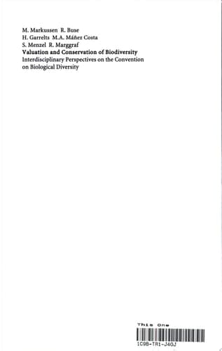 Valuation and Conservation of Biodiversity Interdisciplinary Perspectives on the Convention on Biological Diversity