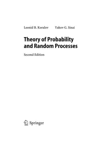 Theory of Probability and Random Processes