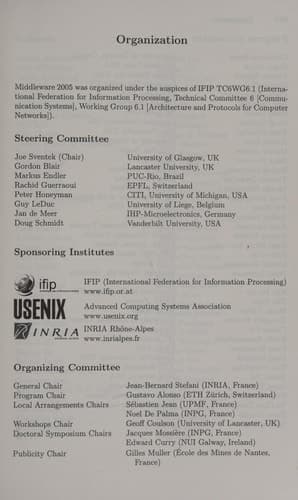 Middleware 2005 ACM/IFIP/USENIX 6th International Middleware Conference, Grenoble, France, November 28 - December 2, 2005, Proceedings