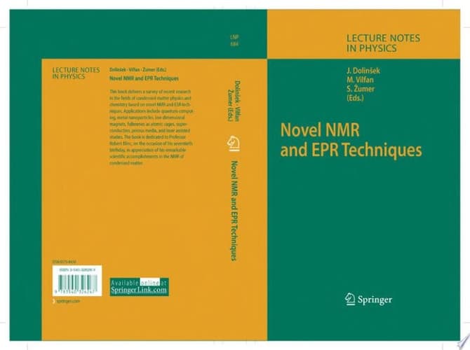 Novel NMR and EPR Techniques