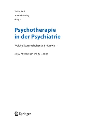 Psychotherapie in der Psychiatrie Welche Störung behandelt man wie?