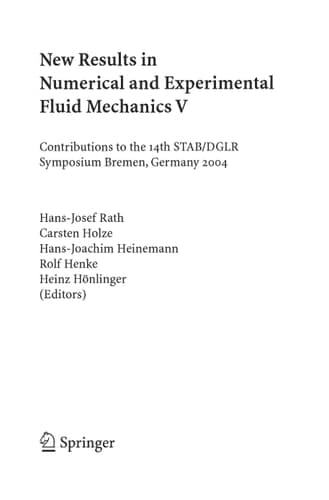 New Results in Numerical and Experimental Fluid Mechanics V Contributions to the 14th STAB/DGLR Symposium Bremen, Germany 2004