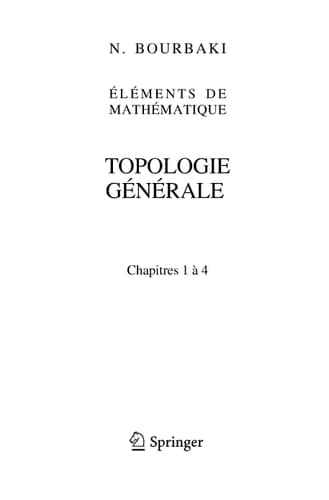 Topologie générale Chapitres 1 à 4