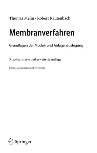 Membranverfahren Grundlagen der Modul- und Anlagenauslegung