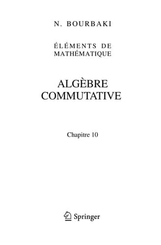 Algèbre commutative Chapitre 10