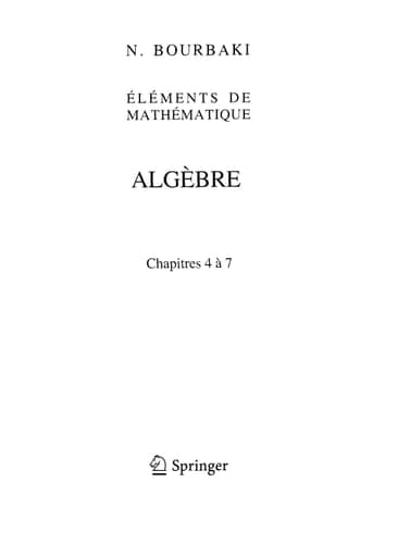 Algèbre Chapitre 4 à 7