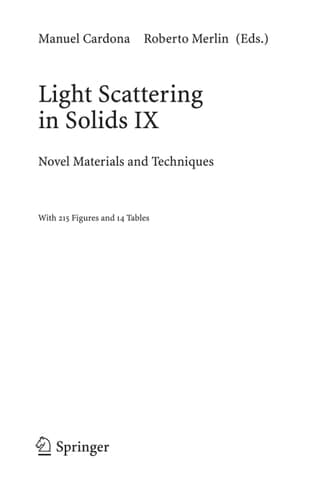 Light Scattering in Solids IX Novel Materials and Techniques