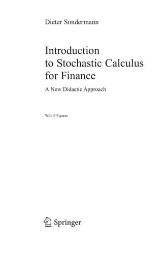 Introduction to Stochastic Calculus for Finance A New Didactic Approach