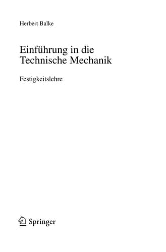 Einführung in die technische Mechanik Festigkeitslehre. ...