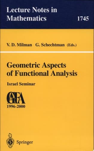 Geometric Aspects of Functional Analysis Israel Seminar 1996-2000