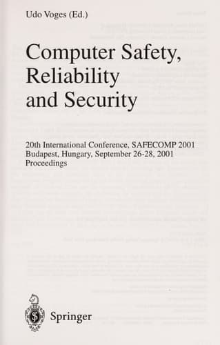 Computer Safety, Reliability and Security Proceedings. Budapest, Hungary, September 26-28, 2001
