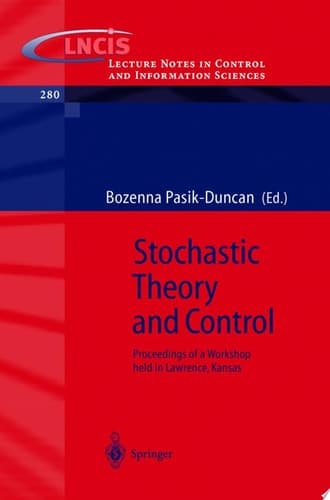Stochastic Theory and Control Proceedings of a Workshop held in Lawrence, Kansas
