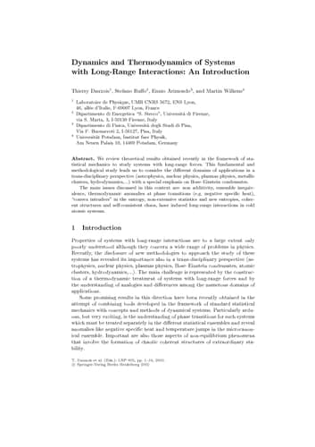 Dynamics and Thermodynamics of Systems with Long Range Interactions